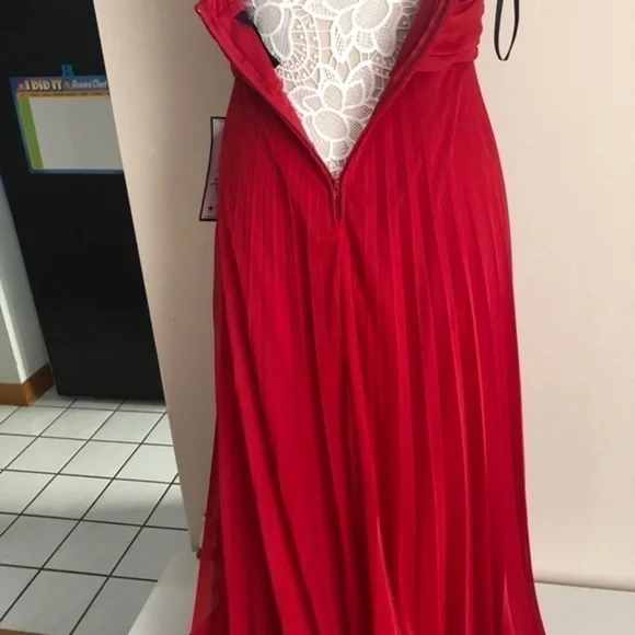 RED Embellished Plated Jeweled Prom Gown B. Darlin - Picture 13 of 15